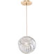 Nest 1 Light 8 inch Gold Drop Light Ceiling Light in Clear Studio Glass