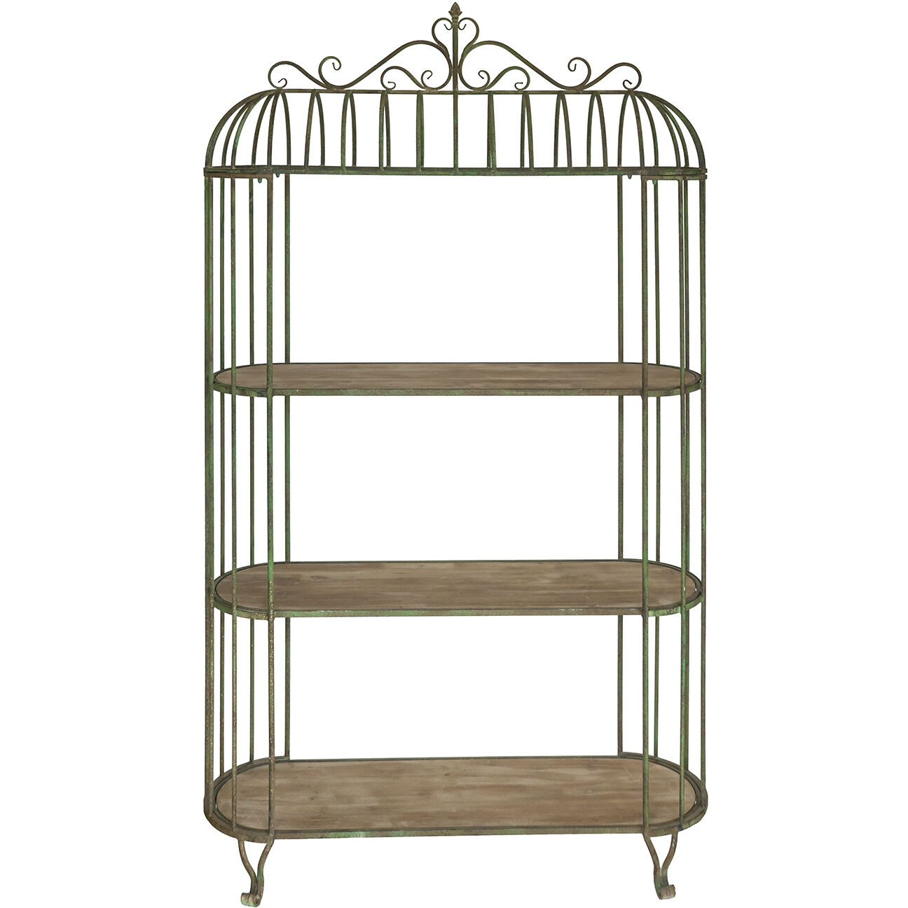 Anita 79.9 X 47.2 X 16.5 inch Weathered Green/Brown Shelving Unit