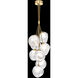Nest 8 Light 16 inch Gold Pendant Ceiling Light in White Studio Glass