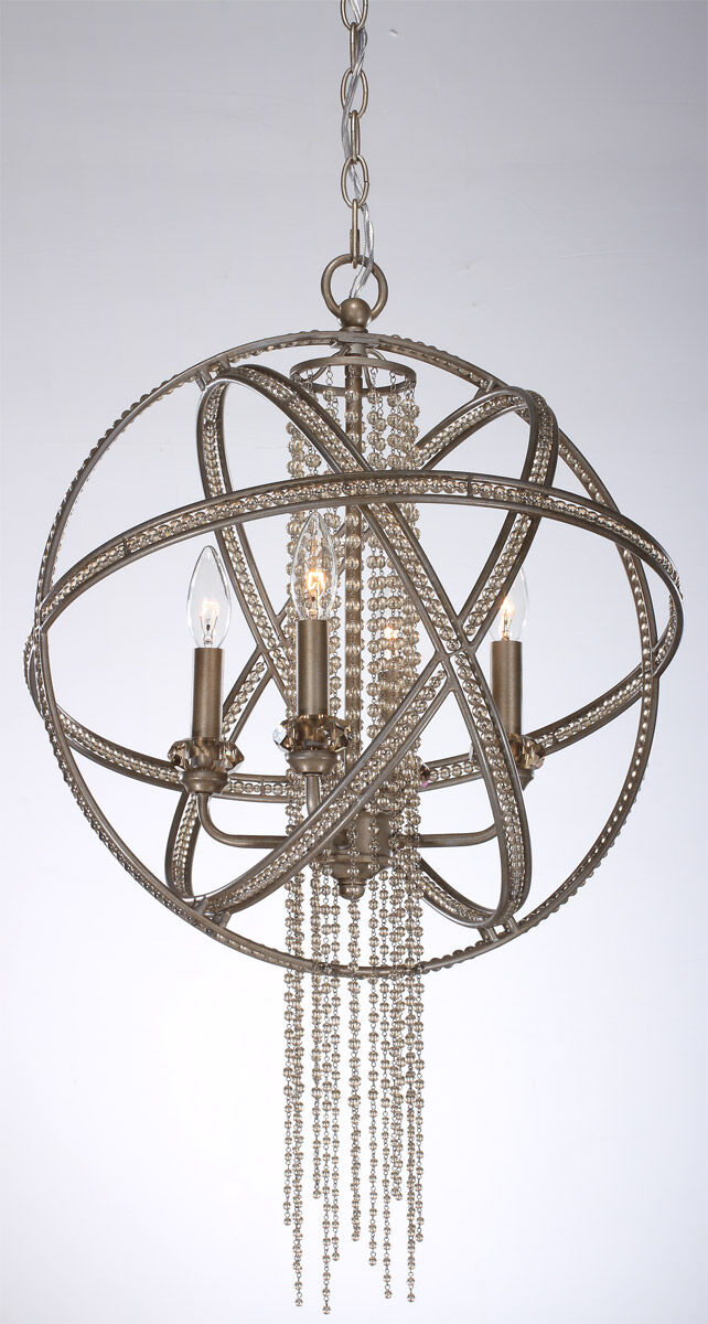 Cascade 4 Light 8.18 inch Burnished Silver Leaf Pendant Ceiling Light