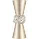Arctic Halo 2 Light 6 inch Gold Sconce Wall Light