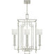 Cienfuegos 4 Light 24 inch Silver Leaf Chandelier Ceiling Light in White Fabric