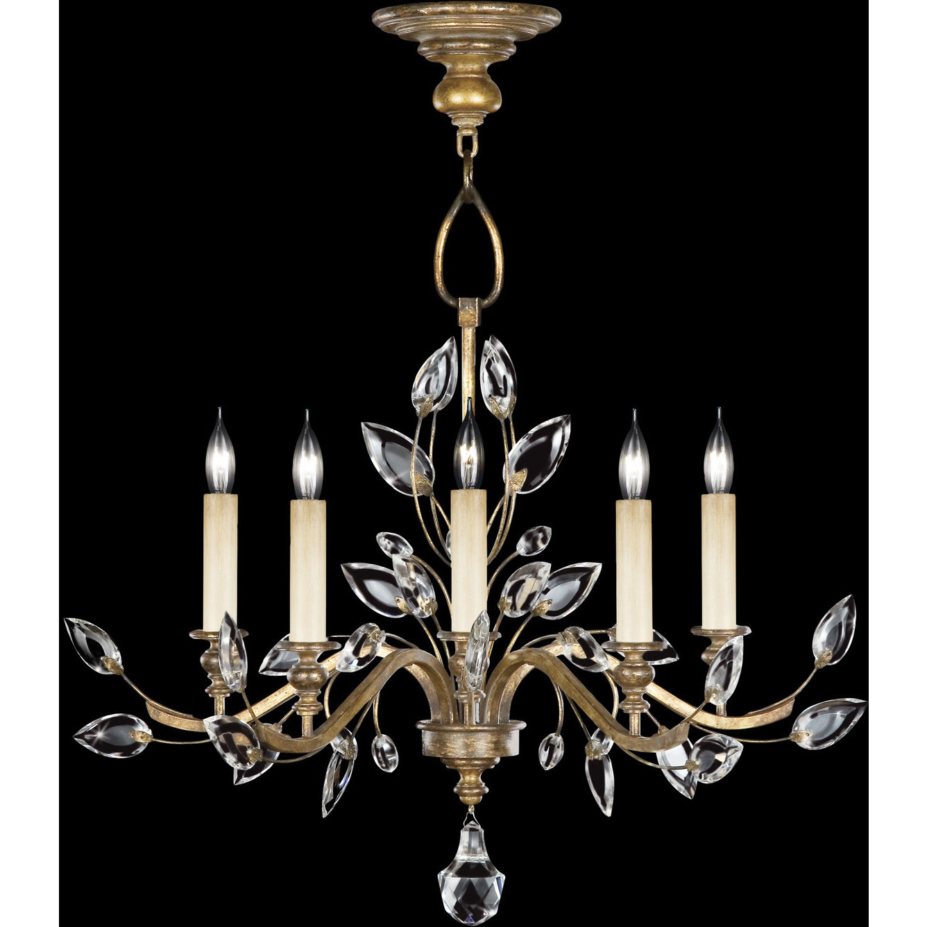 Crystal Laurel 5 Light 32 inch Gold Chandelier Ceiling Light