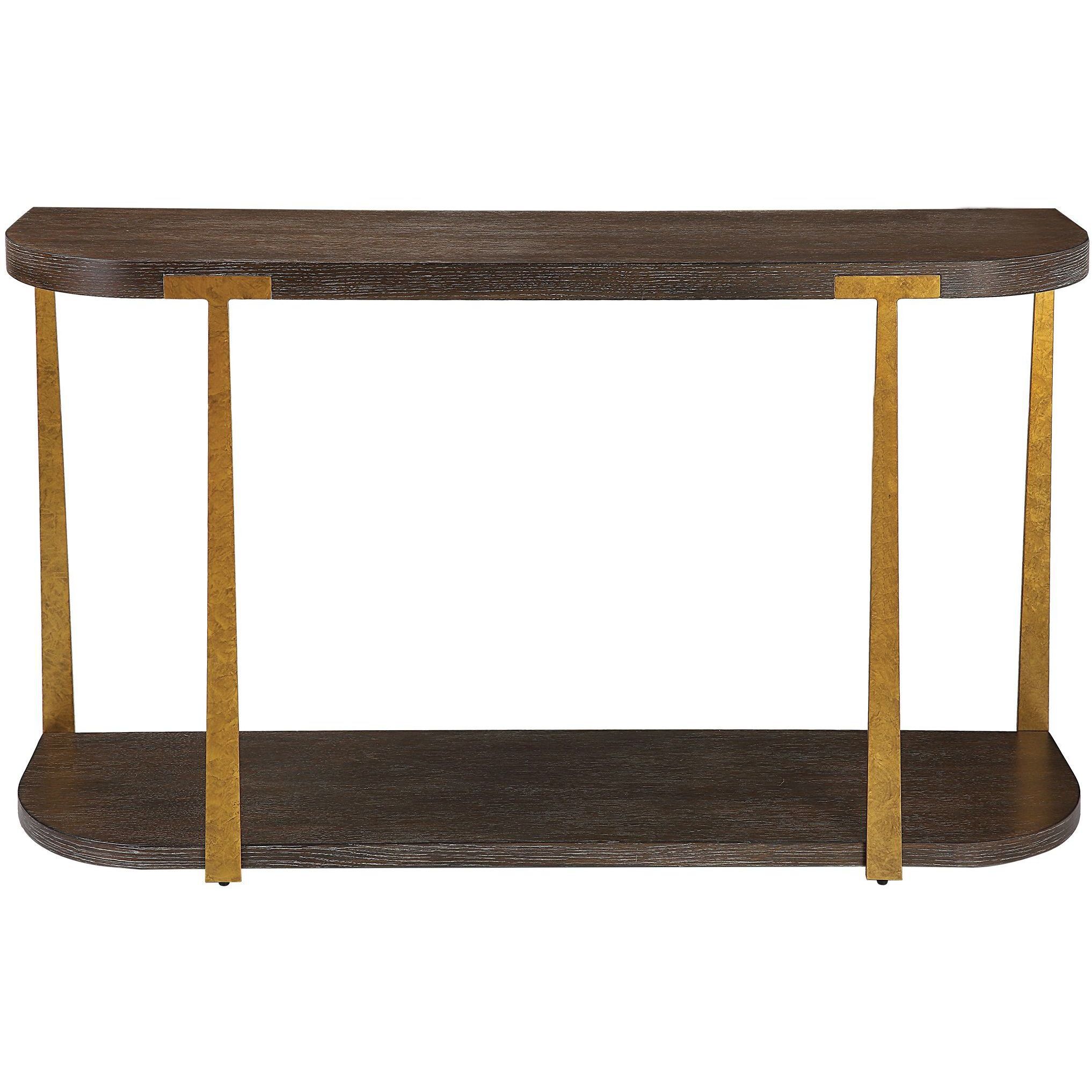 Palisade 54 inch Coffee and Antique Gold Console Table