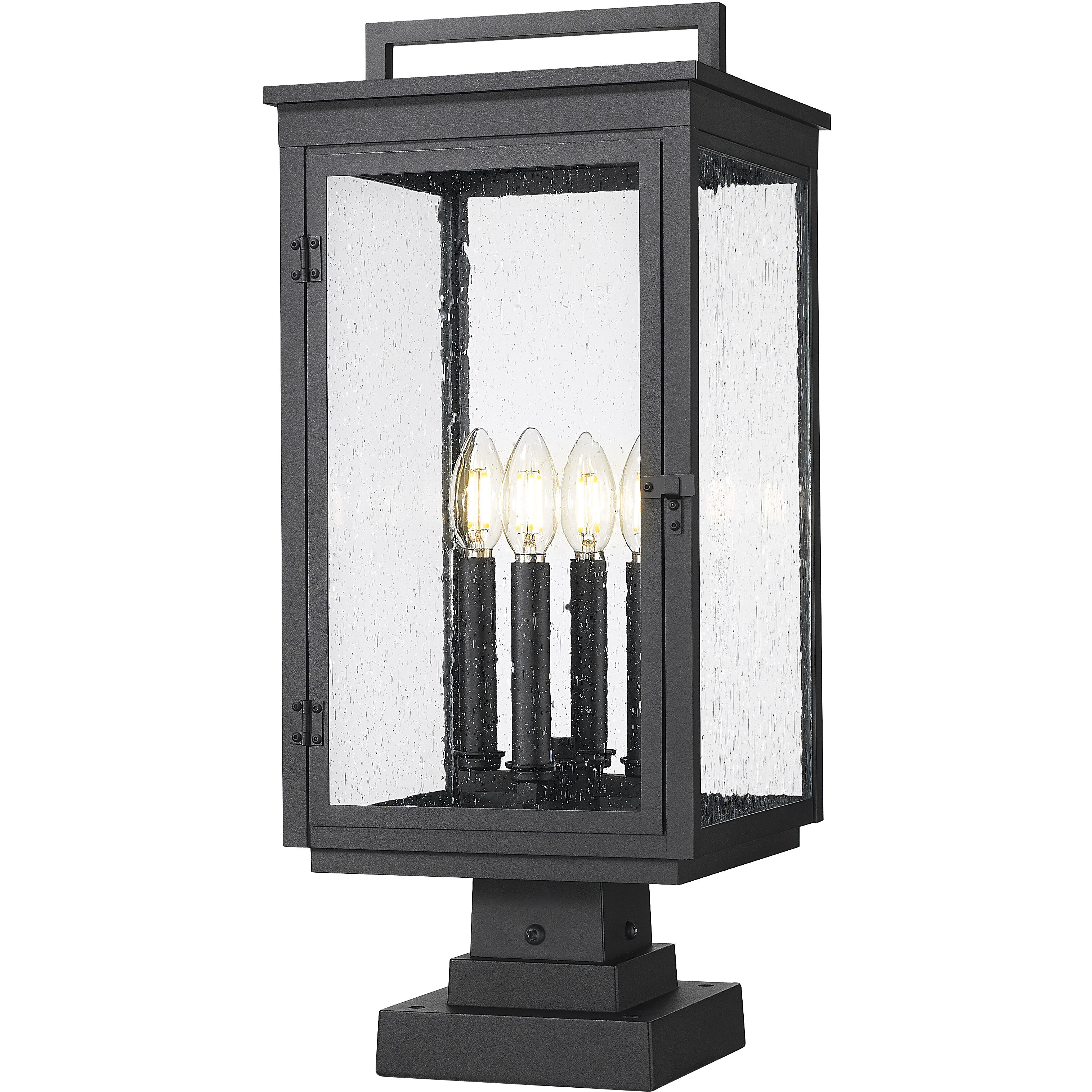 Hartwell 4 Light 23.75 inch Sand Black Outdoor Pier Mounted Fixture