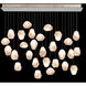 Natural Inspirations 28 Light 54 inch Gold Pendant Ceiling Light in Clear Quartz Studio Glass 4