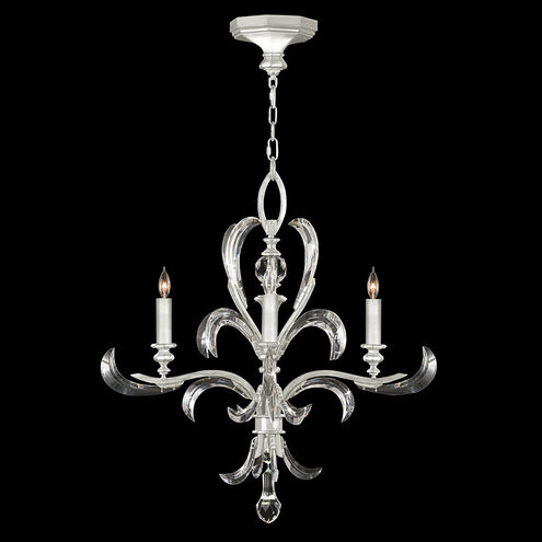 Beveled Arcs 4 Light 28 inch Silver Leaf Chandelier Ceiling Light