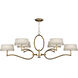 Allegretto 6 Light 63 inch Gold Chandelier Ceiling Light in White Textured Linen