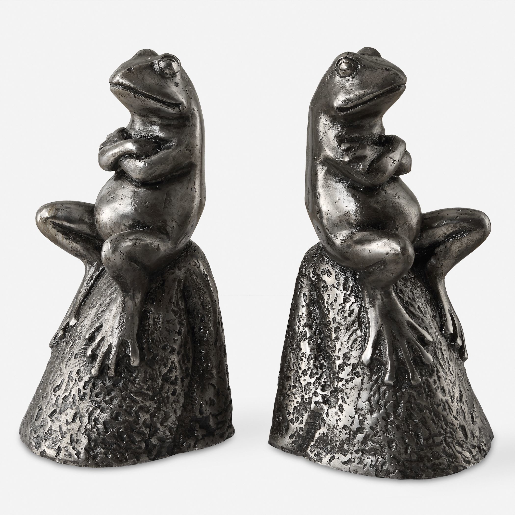 Daydreaming Bird 3.75 inch Antiqued Silver Bookends, Set of 2
