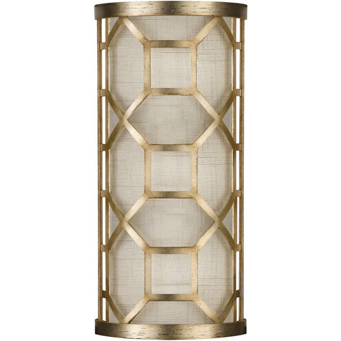 Allegretto Wall Sconce Wall Light in Gold, White Textured Linen