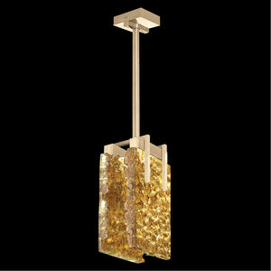 Terra LED 8 inch Gold Pendant Ceiling Light in Gold Studio Glass