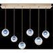 Nest Pendant Ceiling Light in Gold, Cobalt Blue Studio Glass