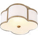 Traditional 3 Light 16 inch Natural Brass Flush Mount Ceiling Light