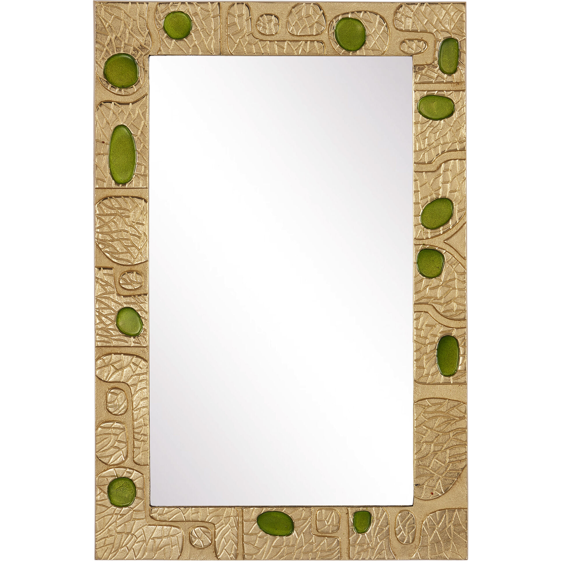 Beau Monde 35.75 X 23.75 inch Gold/Green Mirror