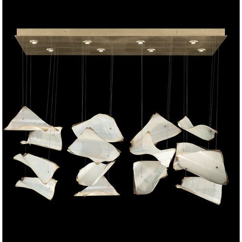 Elevate LED 54 inch Gold Leaf Pendant Ceiling Light in Blank Pages Studio Glass
