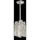 Terra LED 8 inch Silver Pendant Ceiling Light in Clear Studio Glass