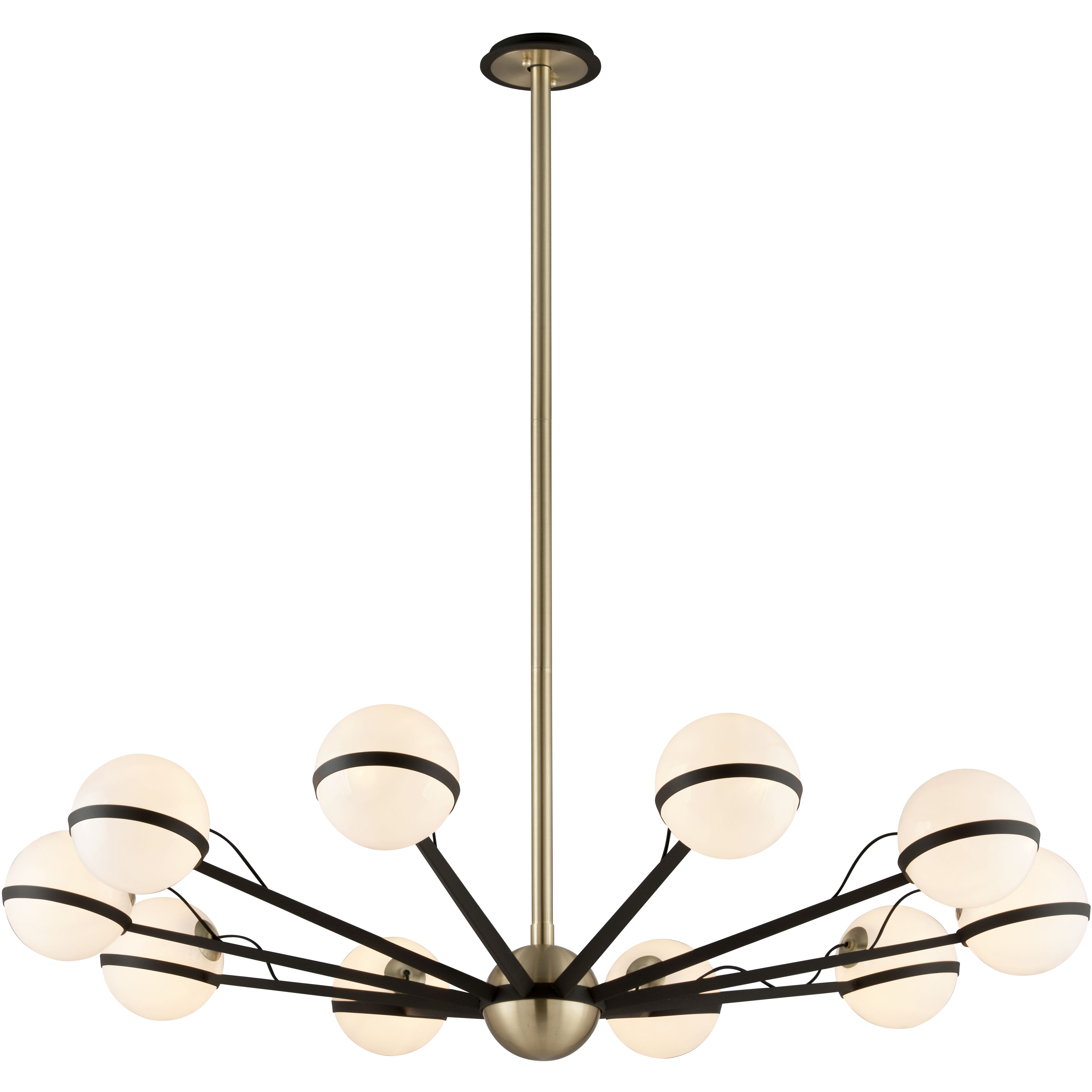 Ace 10 Light 50 inch Textured Bronze Brushed Brass Chandelier Ceiling Light