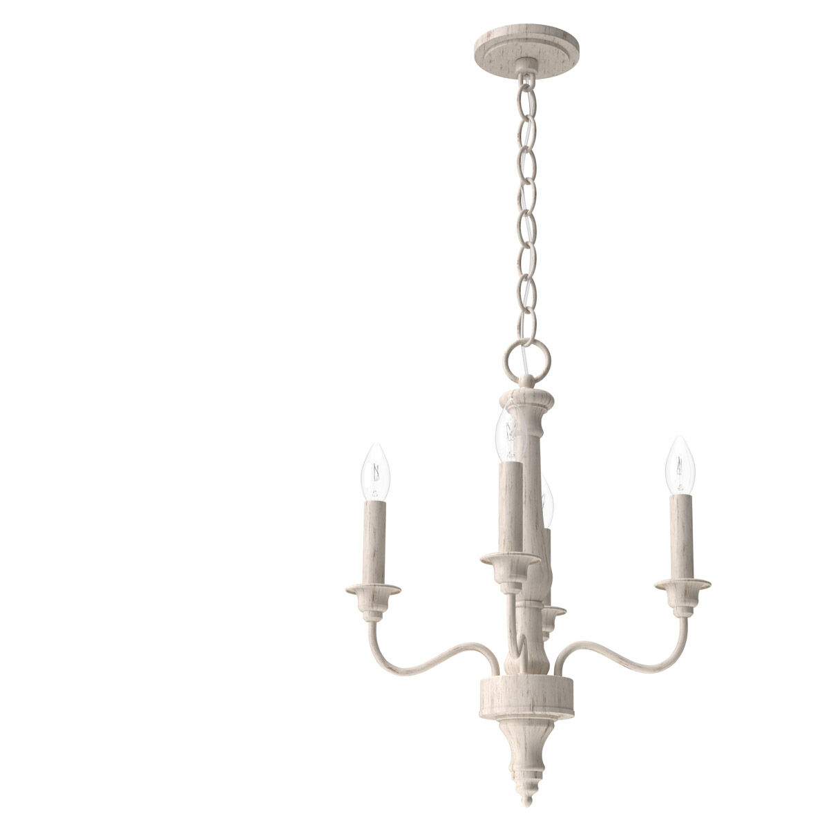 Teren 4 Light 14.25 inch Distressed White Chandelier Ceiling Light