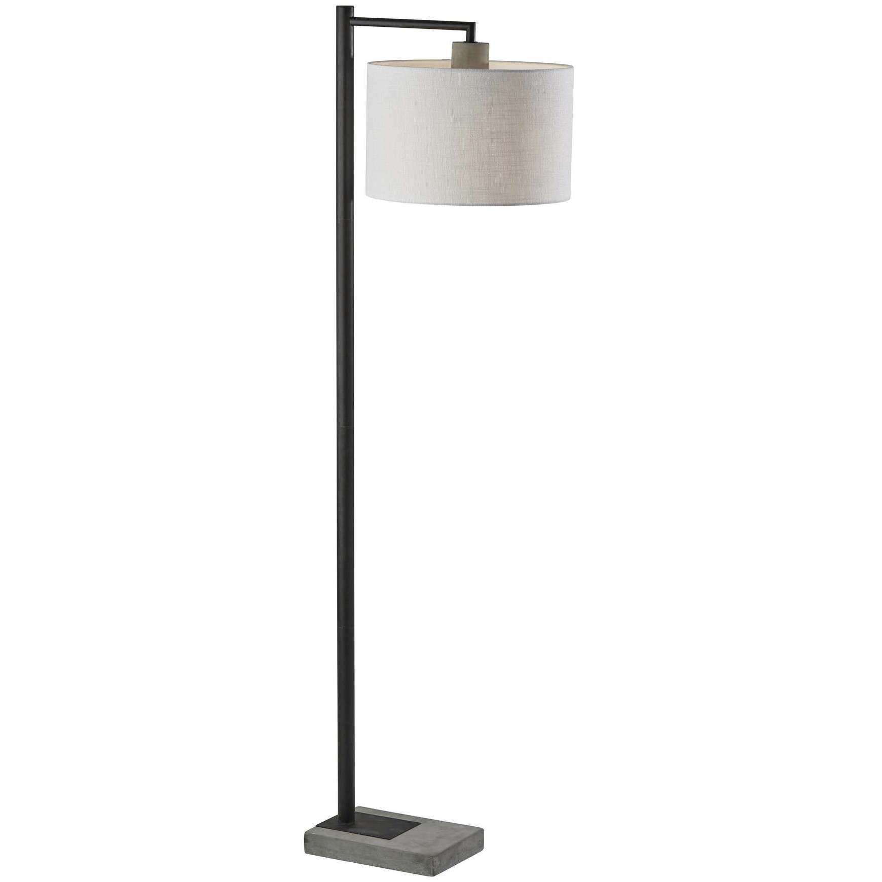 Devin 61 inch 100.00 watt Black with Grey Cement Accents Floor Lamp Portable Light