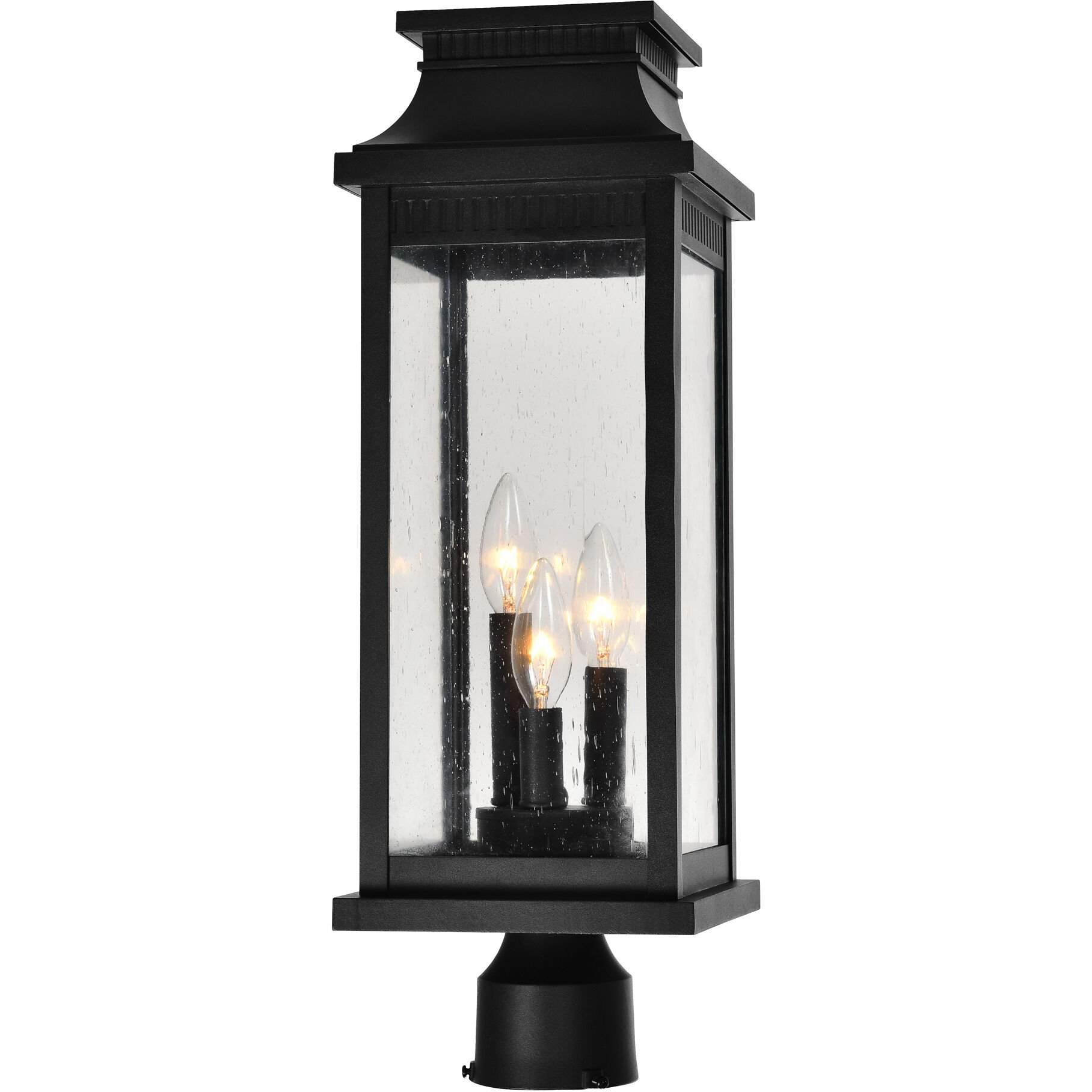 Milford 3 Light 21.5 inch Black Outdoor Lantern Head