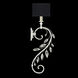 Crystal Laurel Wall Sconce Wall Light in Silver Leaf, Black Fabric