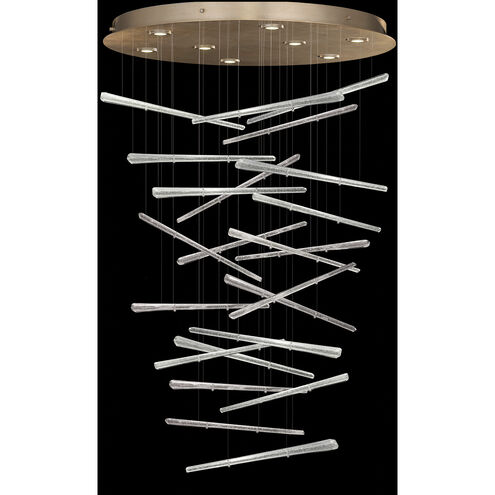 Elevate 8 Light 34 inch Gold Leaf Pendant Ceiling Light in Crystal Stardust Spires Studio Glass