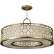 Allegretto 5 Light 48 inch Gold Pendant Ceiling Light in White Textured Linen