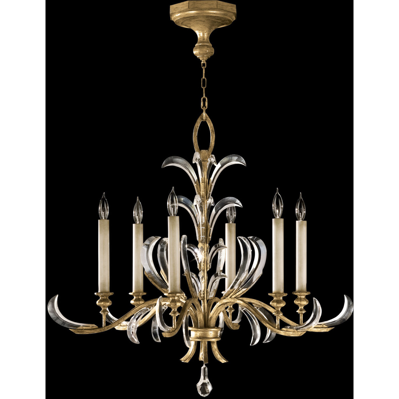 Beveled Arcs 6 Light 37 inch Gold Chandelier Ceiling Light