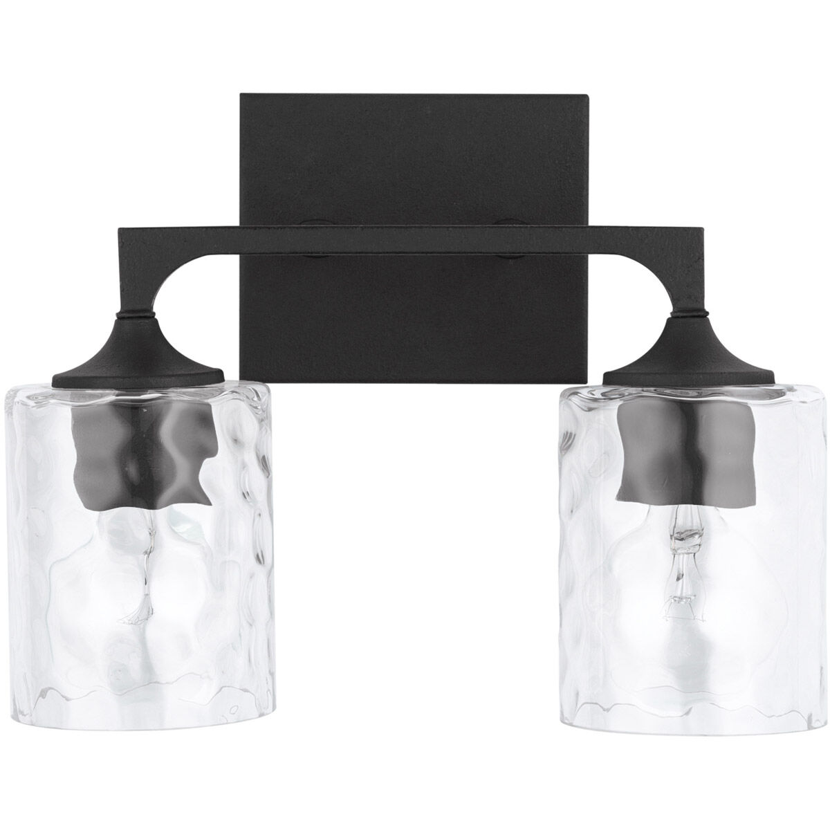 Clint 2 Light 14 inch Black Iron Vanity Light Wall Light