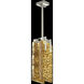 Terra LED 8 inch Silver Pendant Ceiling Light in Gold Studio Glass