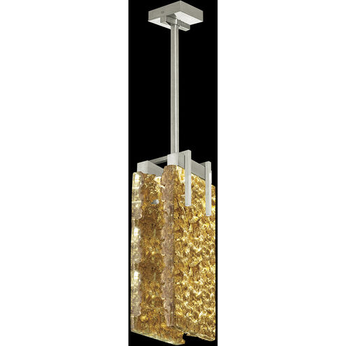 Terra LED 8 inch Silver Pendant Ceiling Light in Gold Studio Glass