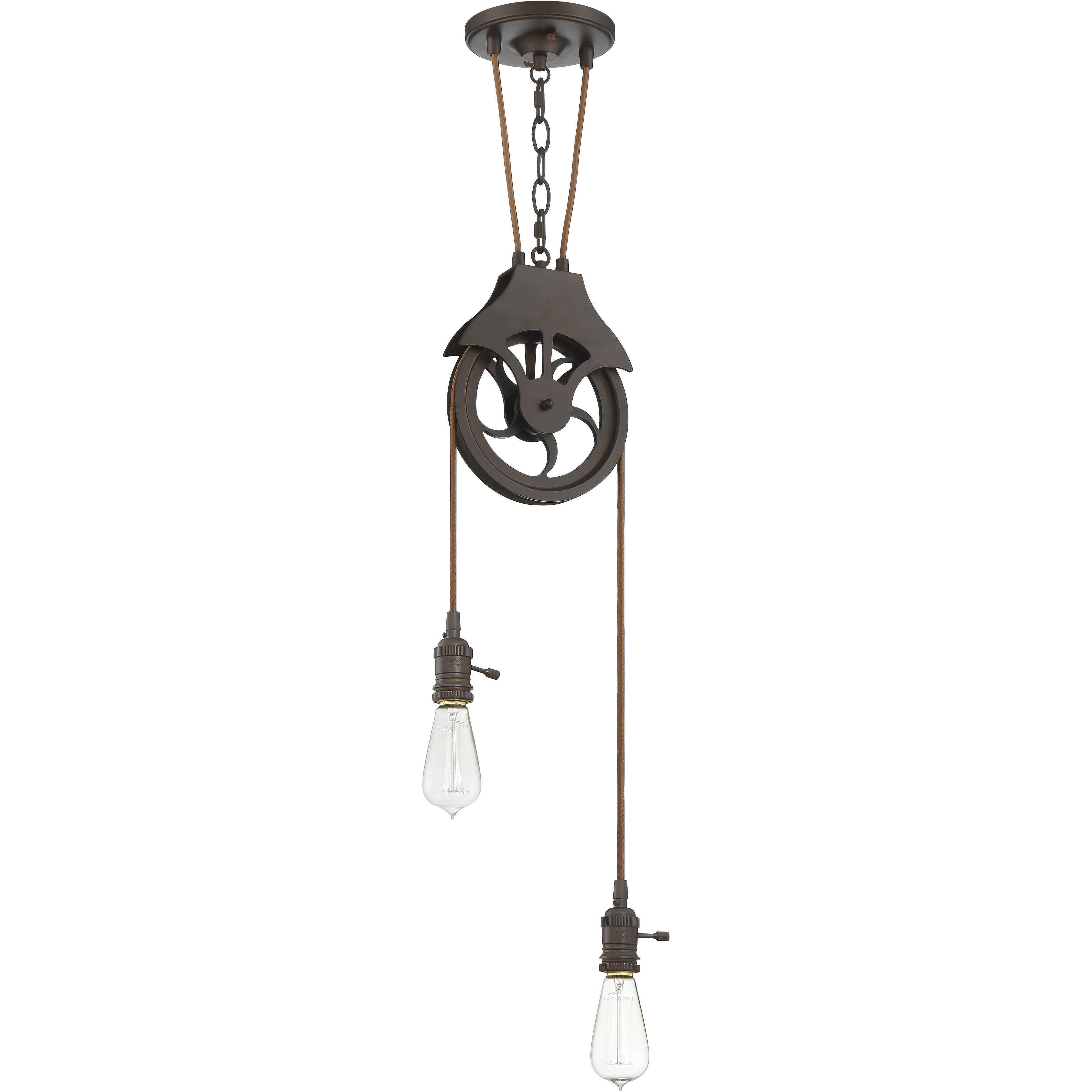 Design & Combine 2 Light 7.5 inch Aged Bronze Brushed Pendant Ceiling Light, Design-A-Fixture