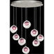 Nest 8 Light 34.5 inch Silver Pendant Ceiling Light in Amethyst Studio Glass