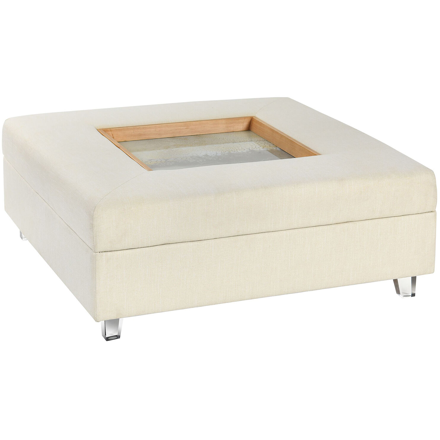 Austin Allen James 37.5 X 37.5 inch Cream and Clear Coffee Table