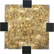 Terra 4 Light 16.75 inch Black Flush Mount Ceiling Light in Antique Gold Leaf Studio Glass