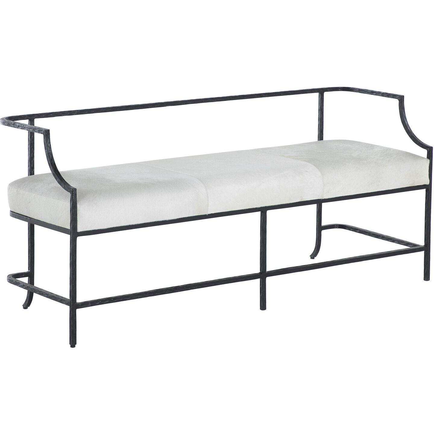 Victor Flat Black / Natural Ivory Hide Bench