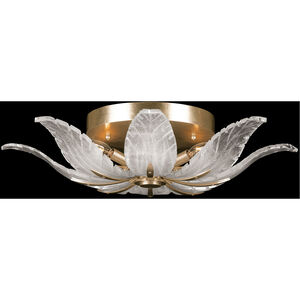Plume 4 Light 28 inch Gold Semi-Flush Mount Ceiling Light in White Feathers Studio Glass
