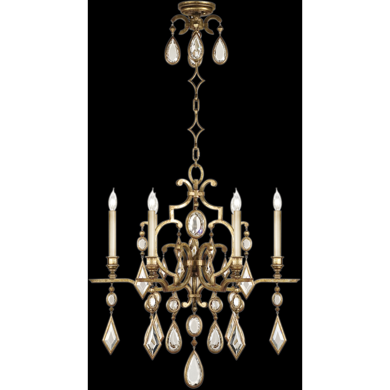 Encased Gems 6 Light 29 inch Gold Chandelier Ceiling Light in Clear Crystal