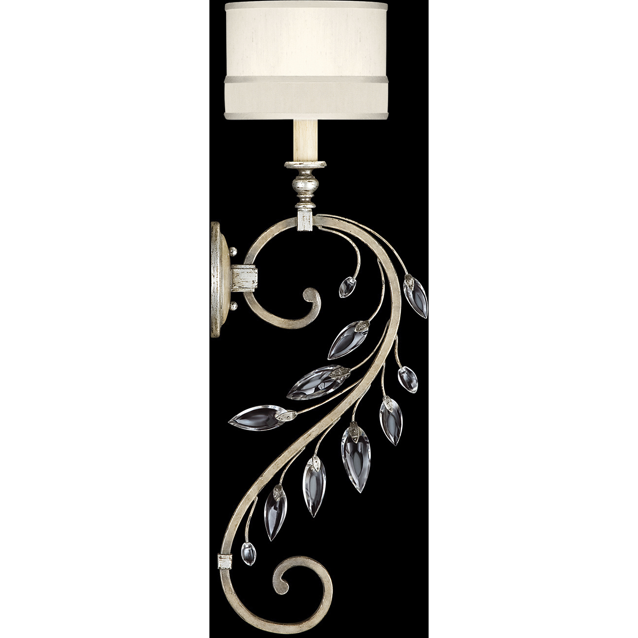 Crystal Laurel 1 Light 8 inch Silver Sconce Wall Light