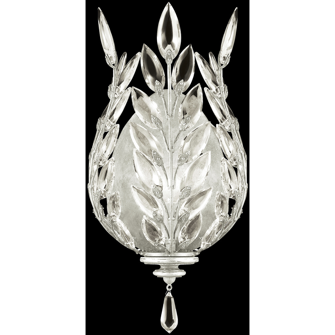 Crystal Laurel 1 Light 8 inch Silver Sconce Wall Light