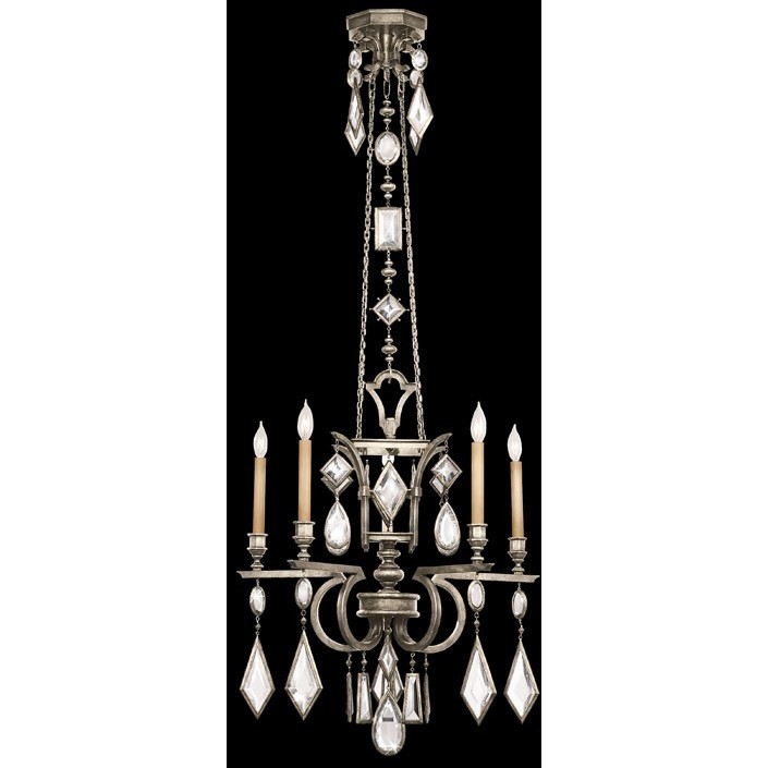 Encased Gems 5 Light 27 inch Silver Chandelier Ceiling Light in Clear Crystal