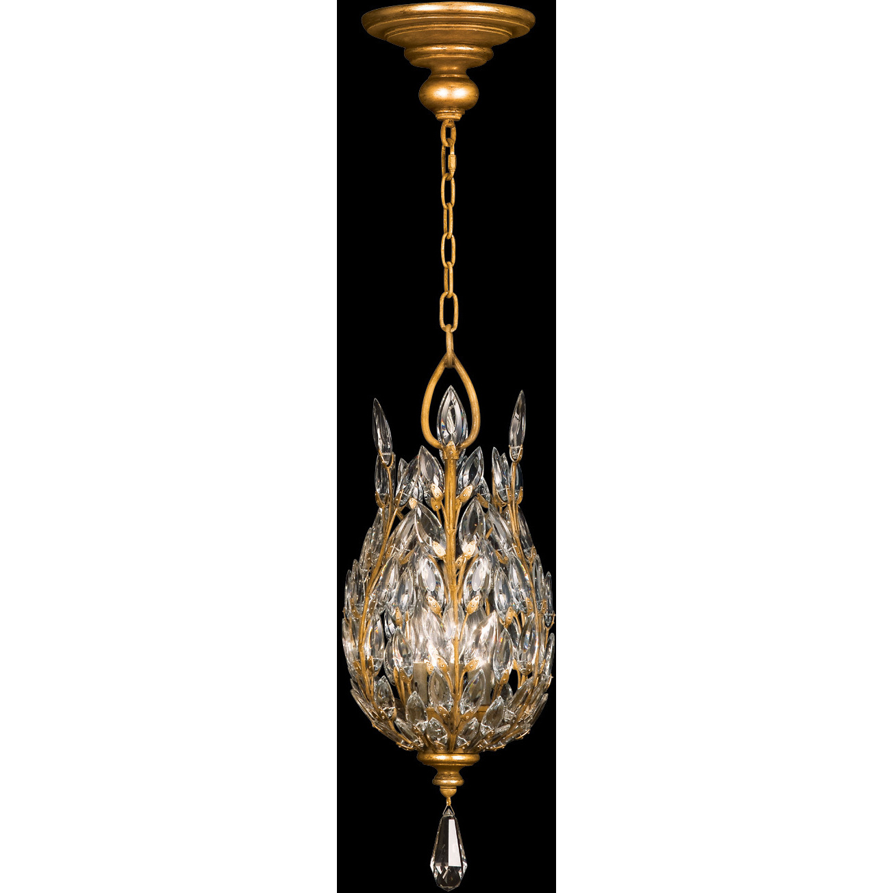Crystal Laurel 3 Light 11 inch Gold Pendant Ceiling Light