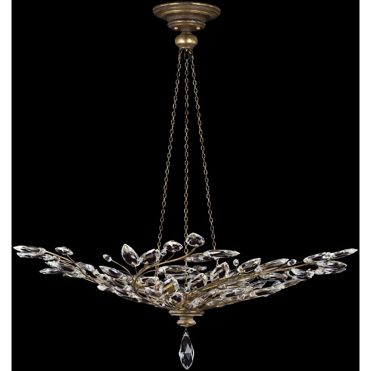Crystal Laurel 6 Light 47 inch Gold Pendant Ceiling Light