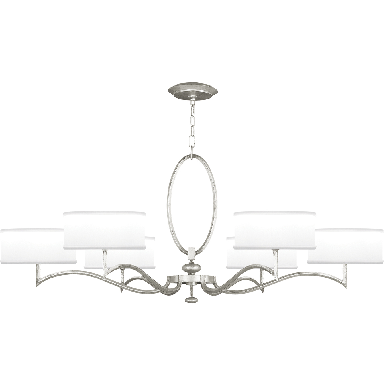 Allegretto 6 Light 51 inch Silver Chandelier Ceiling Light
