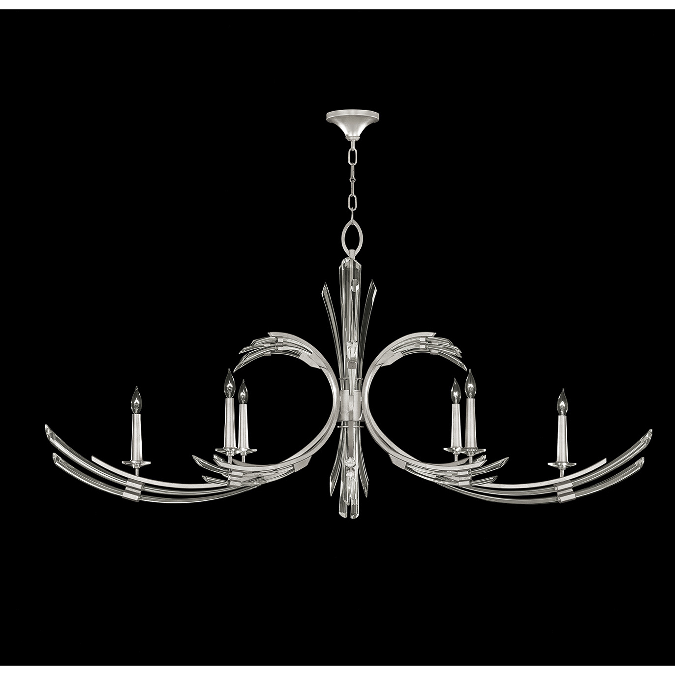 Trevi 6 Light 68 inch Silver Chandelier Ceiling Light