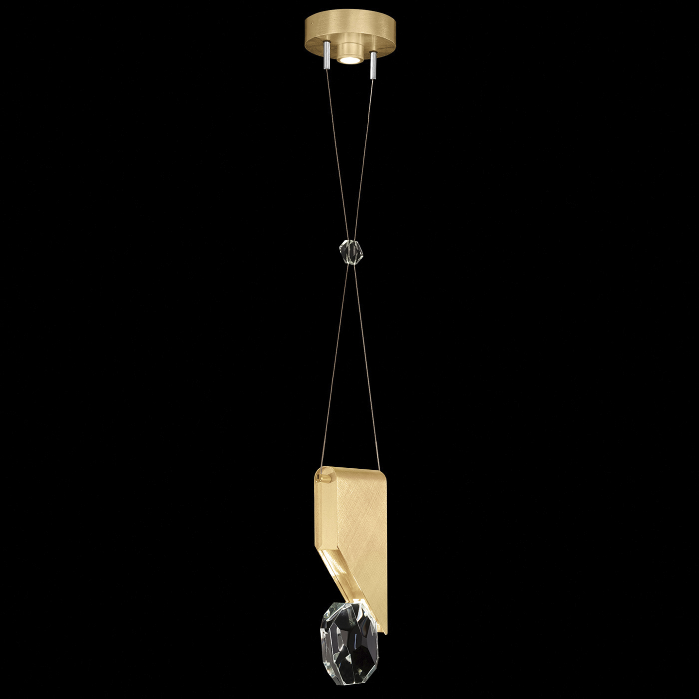 Aria 2 Light 7.25 inch Gold Pendant Ceiling Light in Brushed Gold