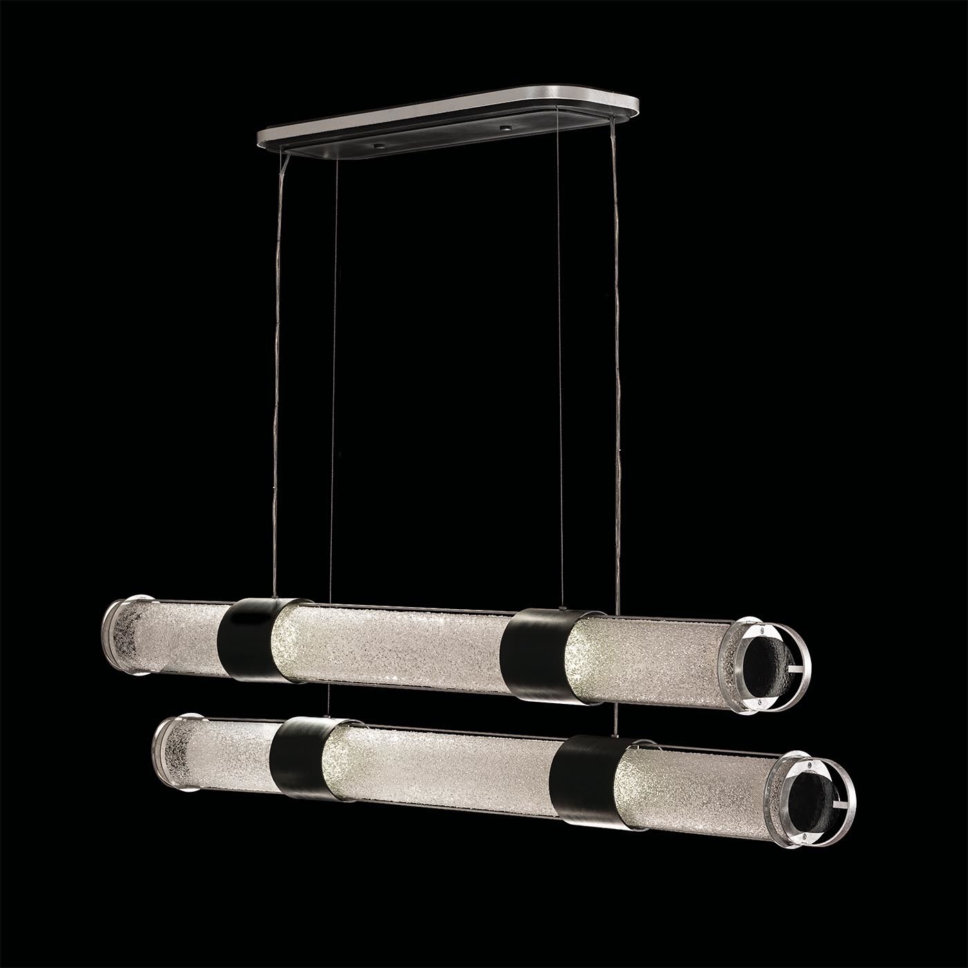 Bond LED 60 inch Black and Silver Pendant Ceiling Light