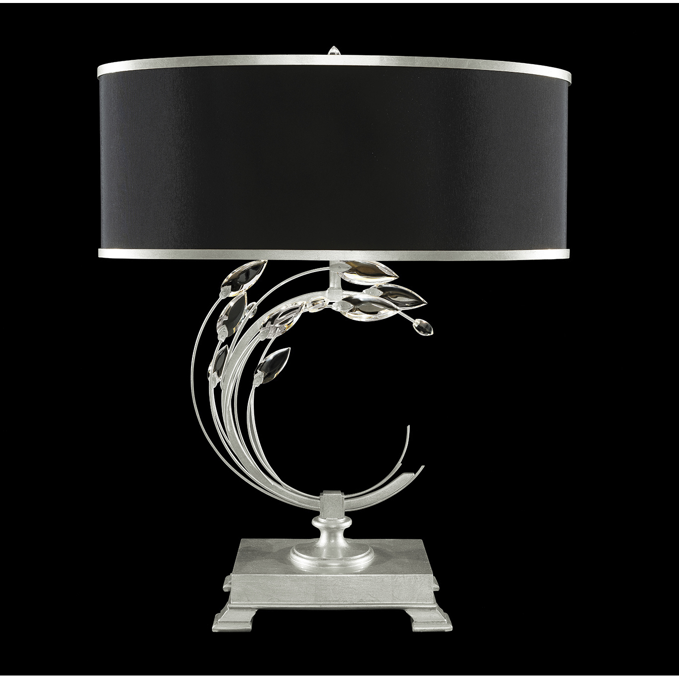 Crystal Laurel 31 inch 150 watt Silver Table Lamp Portable Light