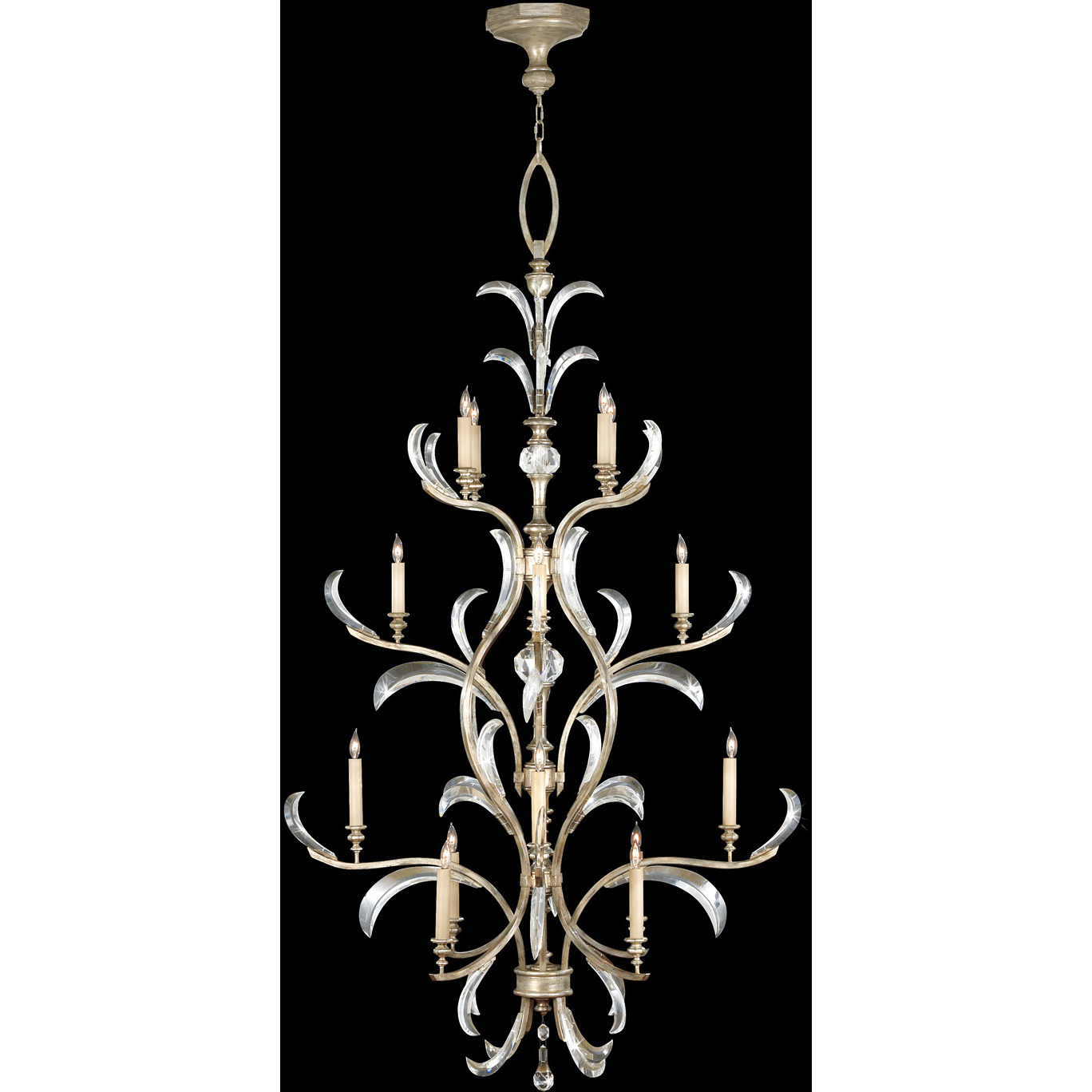 Beveled Arcs 16 Light 48 inch Silver Chandelier Ceiling Light