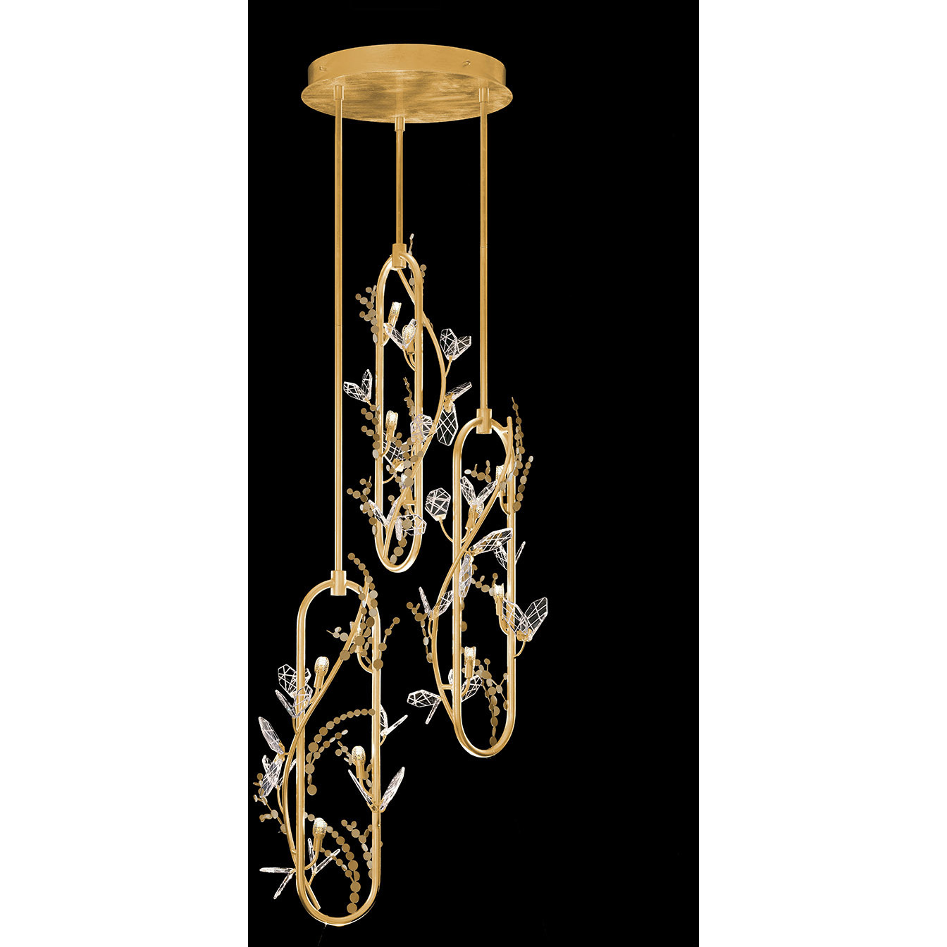 Volare 12 Light 24.25 inch Burnished Gold Pendant Ceiling Light
